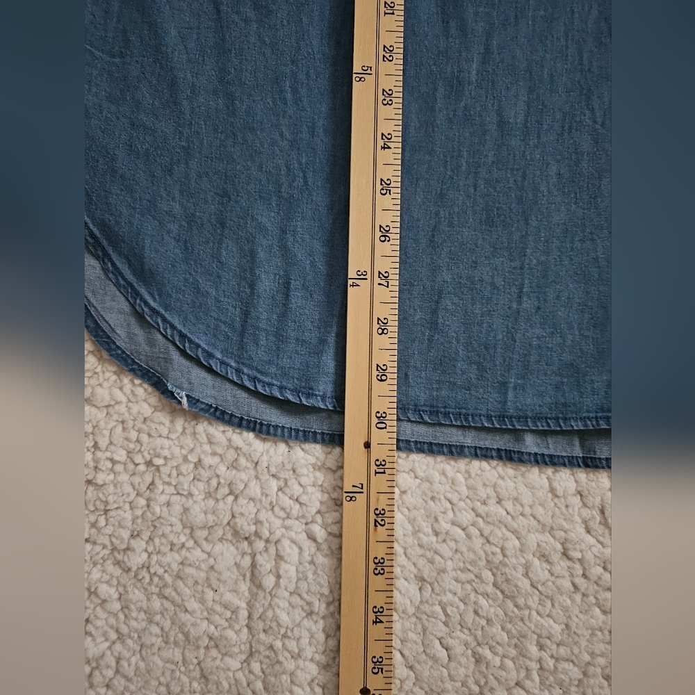 Ridgecut Women's Long Sleeve Denim Popover, Medium Wash, Size 2X/XL - Picture 6 of 7